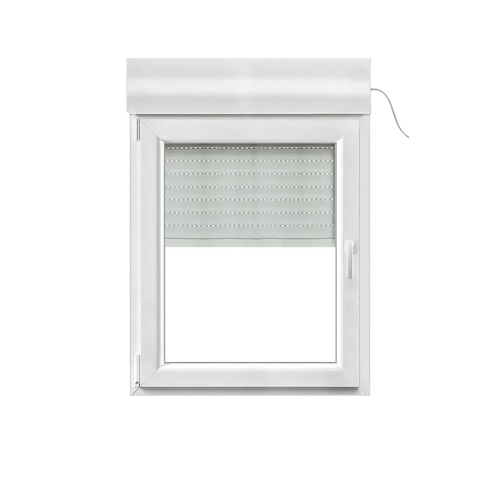 Fenêtre PVC 1 vantail oscillo-battant + volet roulant électrique blanc - l.80 x h.95 cm, tirant gauche-GoodHome New