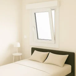 Fenêtre PVC 1 vantail oscillo-battant avec volet roulant électrique H 75 x L 60 cm pour pose en neuf - poignée à droite-Gefradis