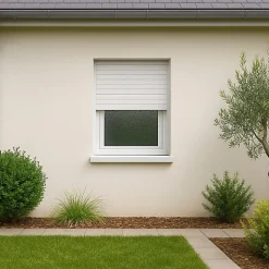 Fenêtre PVC 1 vantail oscillo-battant avec volet roulant électrique H 75 x L 60 cm pour pose en neuf - poignée à droite-Gefradis