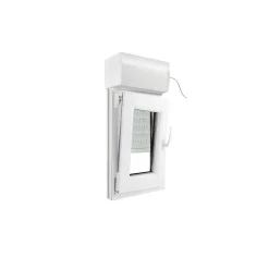 Fenêtre PVC 1 vantail oscillo-battant + volet roulant électrique blanc - l.40 x h.65 cm, tirant gauche-GoodHome Discount