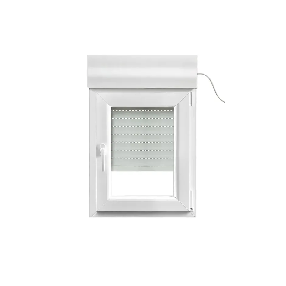 GoodHome Fenêtre PVC 1 vantail oscillo-battant + volet roulant électrique blanc - l.60 x h.75 cm, tirant droit