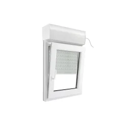 GoodHome Fenêtre PVC 1 vantail oscillo-battant + volet roulant électrique blanc - l.60 x h.75 cm, tirant droit