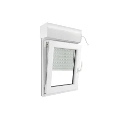 Fenêtre PVC 1 vantail oscillo-battant + volet roulant électrique blanc - l.60 x h.75 cm, tirant gauche-GoodHome Outlet