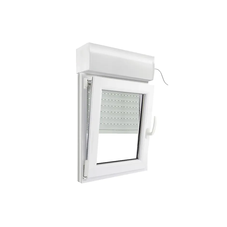 Fenêtre PVC 1 vantail oscillo-battant + volet roulant électrique blanc - l.60 x h.75 cm, tirant gauche-GoodHome Outlet