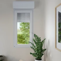 Fenêtre PVC 1 vantail oscillo-battant + volet roulant électrique blanc - l.80 x h.75 cm, tirant droit-GoodHome Discount