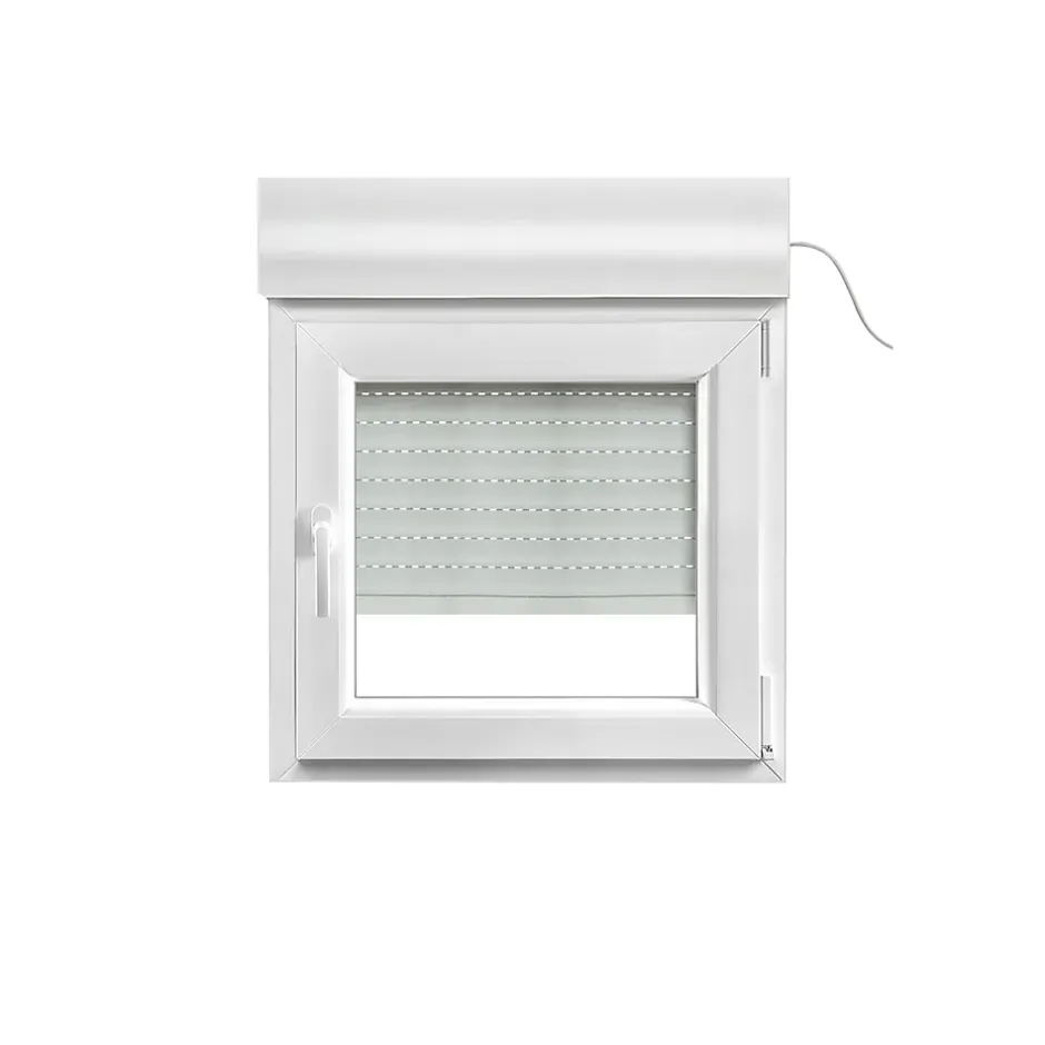 Fenêtre PVC 1 vantail oscillo-battant + volet roulant électrique blanc - l.80 x h.75 cm, tirant droit-GoodHome Discount