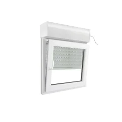 Fenêtre PVC 1 vantail oscillo-battant + volet roulant électrique blanc - l.80 x h.75 cm, tirant droit-GoodHome Discount