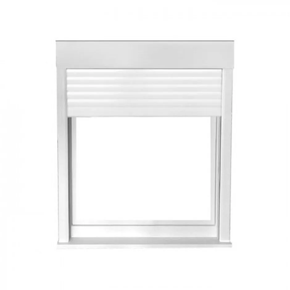 Fenêtre PVC 1 vantail oscillo-battant avec volet roulant électrique H 75 x L 80 cm pour pose en neuf - tirant droit-Gefradis Discount