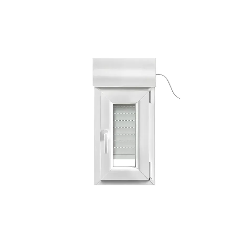 Fenêtre PVC 1 vantail oscillo-battant + volet roulant électrique blanc - l.40 x h.65 cm, tirant droit-GoodHome Outlet
