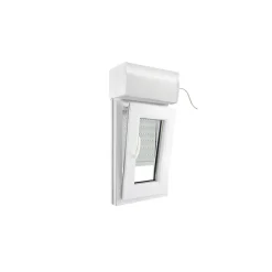 Fenêtre PVC 1 vantail oscillo-battant + volet roulant électrique blanc - l.40 x h.65 cm, tirant droit-GoodHome Outlet