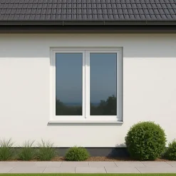 Gefradis Fenêtre PVC 2 vantaux H 125 x L 110 cm OF pour pose en neuf avec poignée