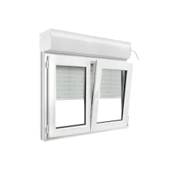 GoodHome Fenêtre PVC 2 vantaux oscillo-battant + volet roulant électrique blanc - l.100 x h.75 cm