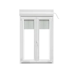 GoodHome Fenêtre PVC 2 vantaux oscillo-battant + volet roulant électrique blanc - 100 x h.155 cm