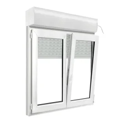 Fenêtre PVC 2 vantaux oscillo-battant + volet roulant électrique blanc - l.120 x h.135 cm-GoodHome Clearance