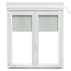 Fenêtre PVC 2 vantaux oscillo-battant + volet roulant électrique blanc - l.120 x h.135 cm-GoodHome Clearance
