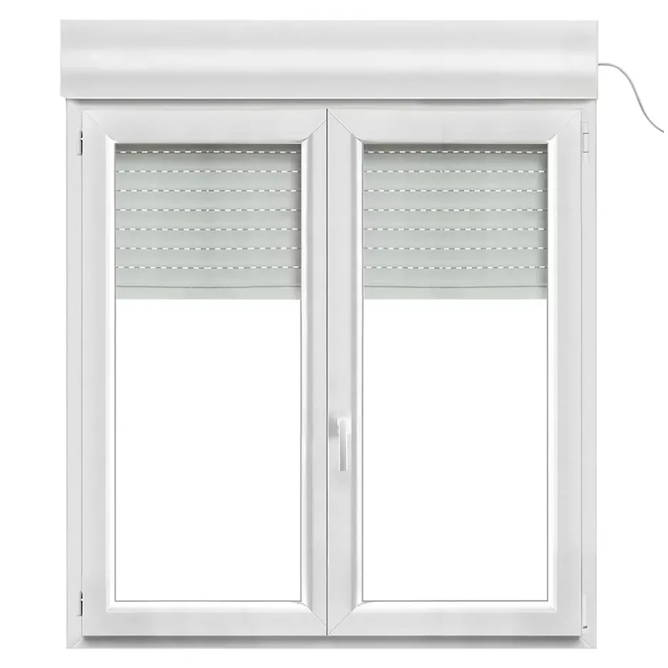 Fenêtre PVC 2 vantaux oscillo-battant + volet roulant électrique blanc - l.120 x h.135 cm-GoodHome Clearance