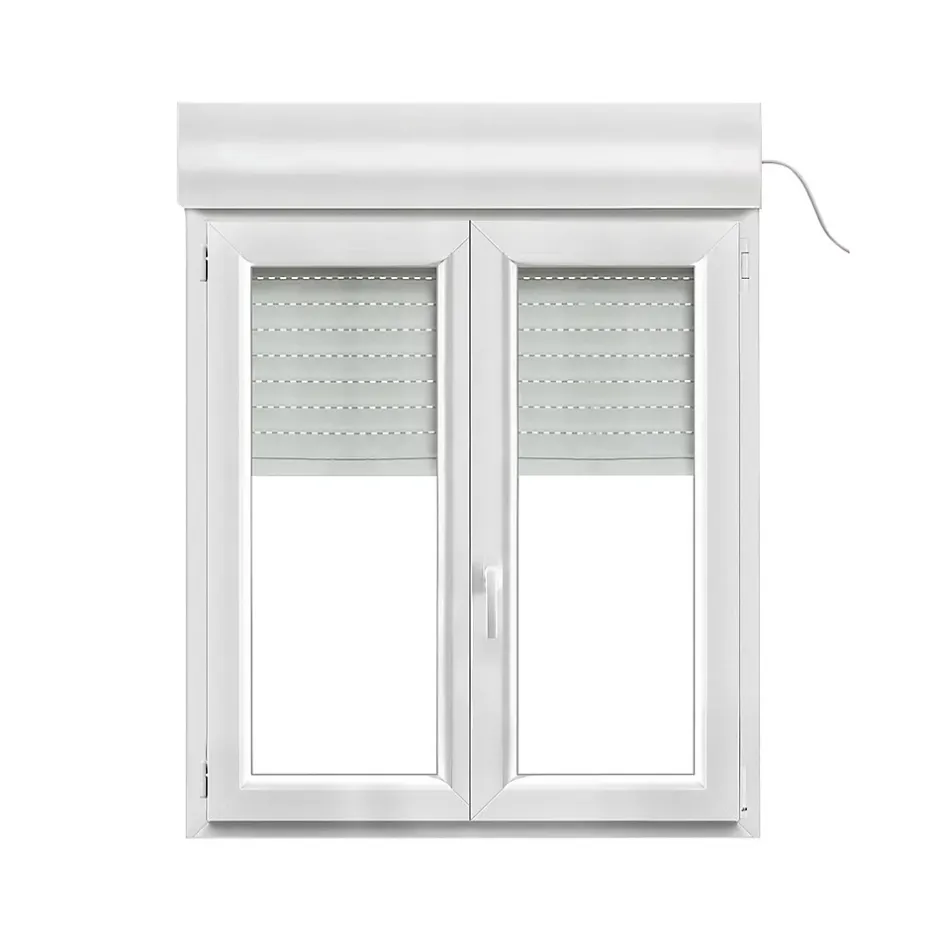 Fenêtre PVC 2 vantaux oscillo-battant + volet roulant électrique blanc - l.100 x h.105 cm-GoodHome Discount