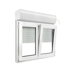 Fenêtre PVC 2 vantaux oscillo-battant + volet roulant électrique blanc - l.120 x h.95 cm-GoodHome Best