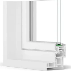 Gefradis Fenêtre PVC 2 vantaux oscillo-battant avec volet roulant manivelle H 175 x L 100 cm pour pose en neuf