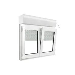 GoodHome Fenêtre PVC 2 vantaux oscillo-battant + volet roulant électrique blanc - l.120 x h.75 cm