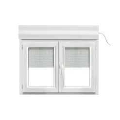 GoodHome Fenêtre PVC 2 vantaux oscillo-battant + volet roulant électrique blanc - l.120 x h.75 cm