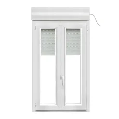 GoodHome Fenêtre PVC 2 vantaux oscillo-battant + volet roulant électrique blanc - l.80 x h.125 cm