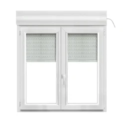 Fenêtre PVC 2 vantaux oscillo-battant + volet roulant électrique blanc - l.120 x h.105 cm-GoodHome Hot