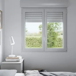 Fenêtre PVC 2 vantaux oscillo-battant + volet roulant électrique blanc - l.140 x h.95 cm-GoodHome Hot