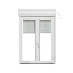 GoodHome Fenêtre PVC 2 vantaux oscillo-battant + volet roulant électrique blanc - 100 x h.145 cm