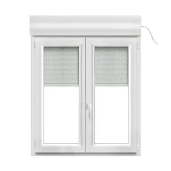 GoodHome Fenêtre PVC 2 vantaux oscillo-battant + volet roulant électrique blanc - l.100 x h.115 cm