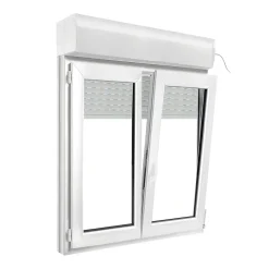 GoodHome Fenêtre PVC 2 vantaux oscillo-battant + volet roulant électrique blanc - l.100 x h.125 cm