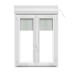 GoodHome Fenêtre PVC 2 vantaux oscillo-battant + volet roulant électrique blanc - l.100 x h.125 cm