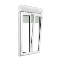 Fenêtre PVC 2 vantaux oscillo-battant + volet roulant électrique blanc - l.90 x h.165 cm-GoodHome Sale
