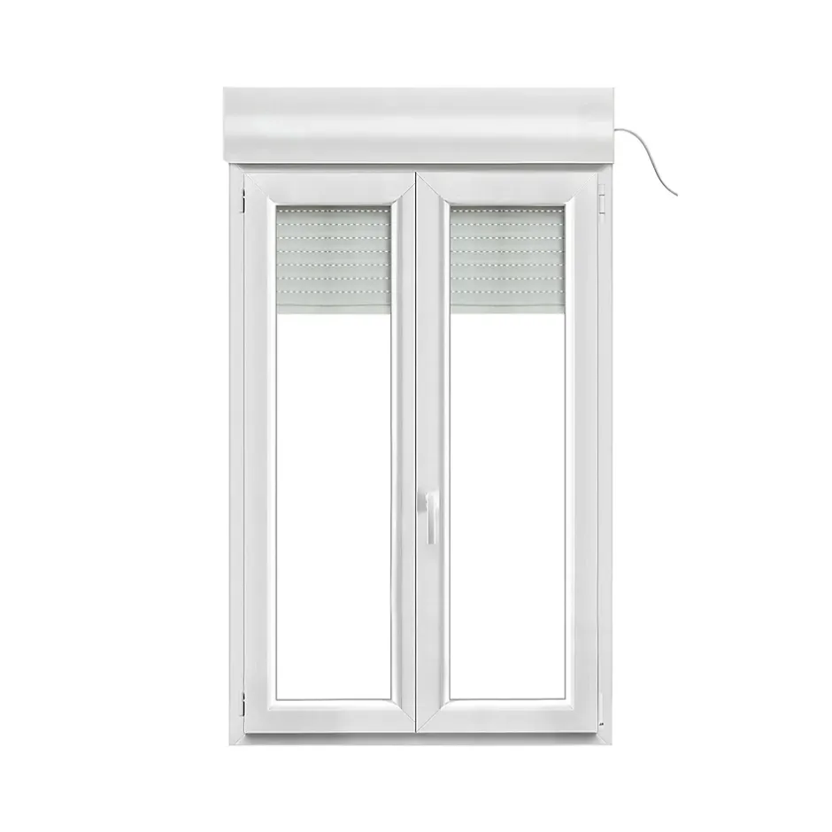 Fenêtre PVC 2 vantaux oscillo-battant + volet roulant électrique blanc - l.90 x h.165 cm-GoodHome Sale