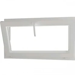 Gefradis Fenêtre PVC abattant 1 vantail blanc H 45 x L 90 cm avec poignée pour pose en neuf