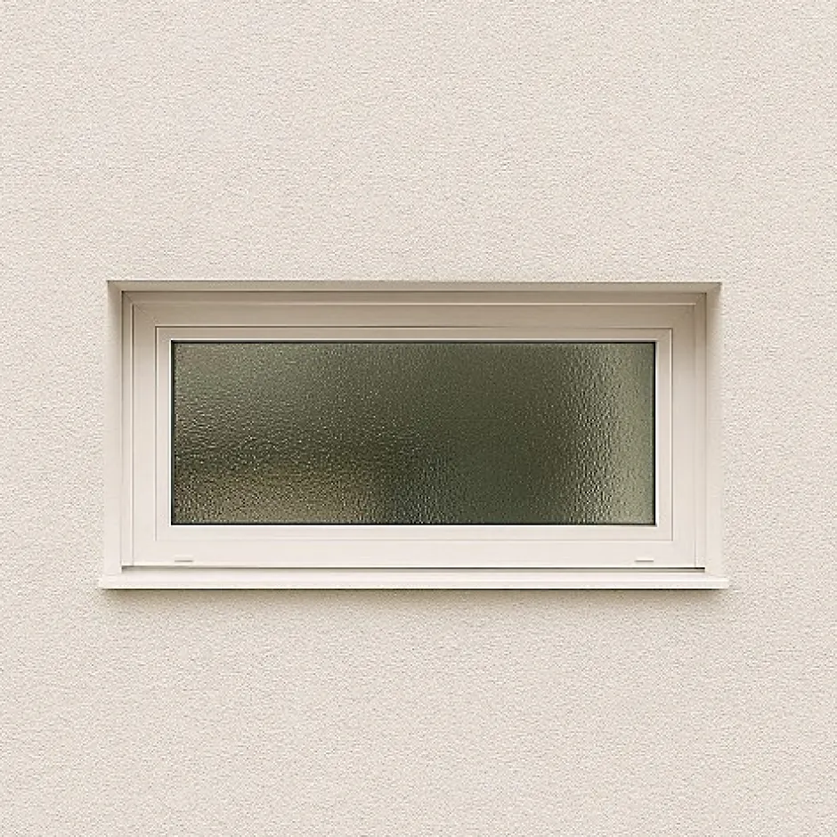 Gefradis Fenêtre PVC abattant 1 vantail anthracite H 60 x L 90 cm verre brouillé + poignée pour pose en neuf