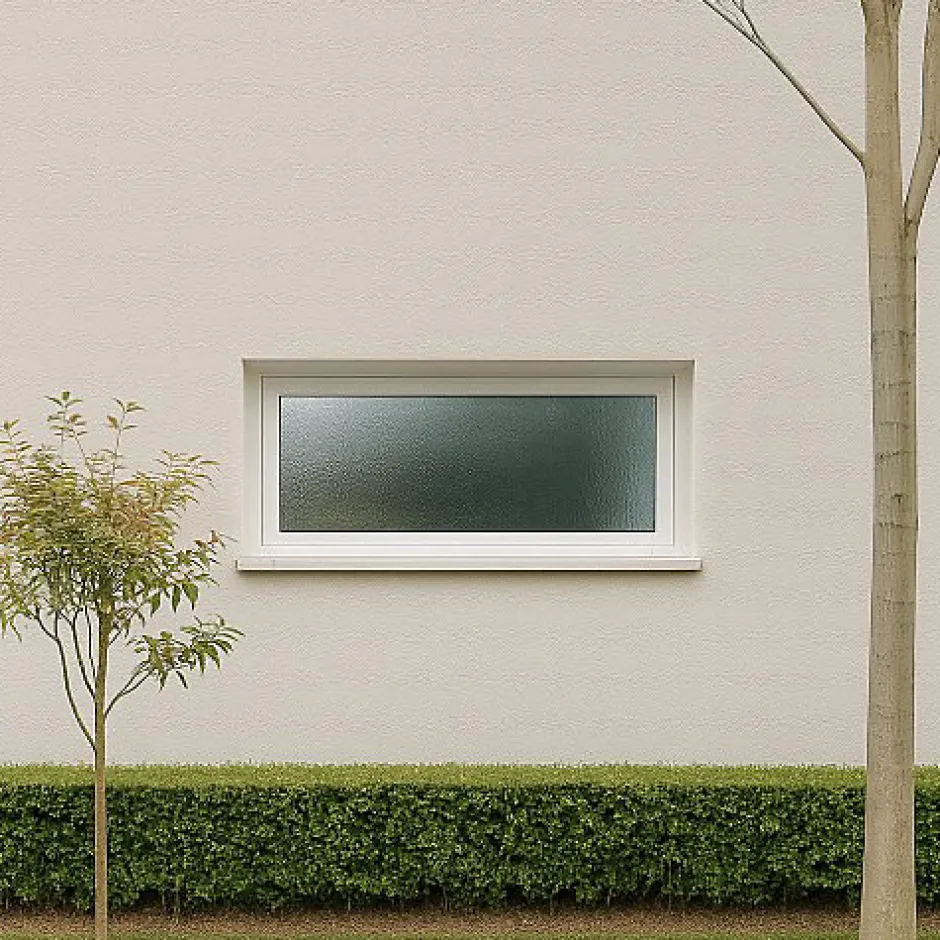 Gefradis Fenêtre PVC abattant 1 vantail anthracite H 60 x L 90 cm verre brouillé + poignée pour pose en neuf