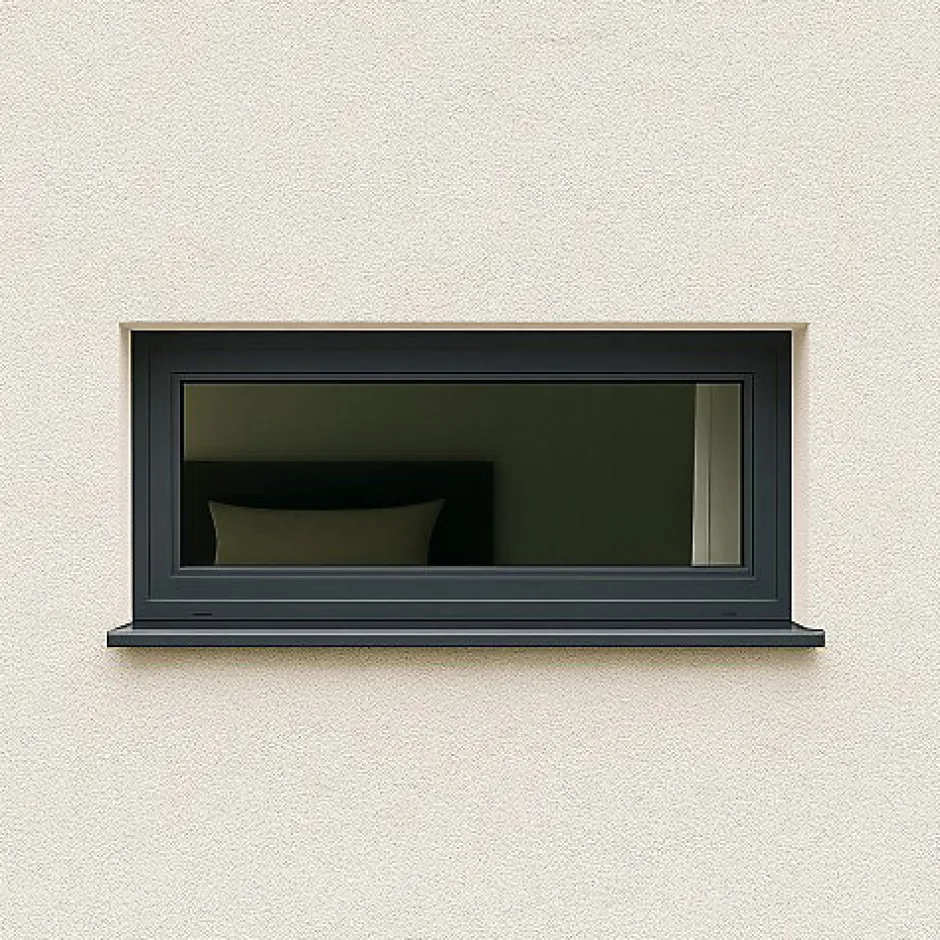 Gefradis Fenêtre PVC abattant 1 vantail anthracite H 45 x L 60 cm avec poignée pour pose en neuf