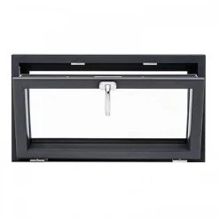Gefradis Fenêtre PVC abattant 1 vantail anthracite H 45 x L 60 cm avec poignée pour pose en neuf