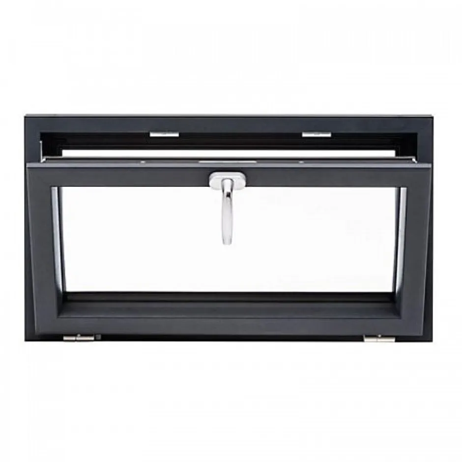 Gefradis Fenêtre PVC abattant 1 vantail anthracite H 45 x L 60 cm avec poignée pour pose en neuf