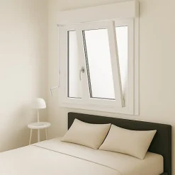 Fenêtre PVC avec volet roulant manivelle PVC H 125 x L 140 cm 2 vantaux pour pose en neuf-Gefradis Hot