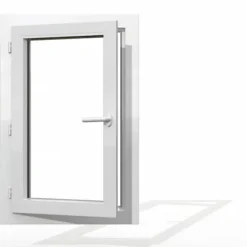 Fenêtre PVC blanc 1 vantail hors tout H 106 x L 66 cm ouverture française pour pose rénovation - tirant gauche-Gefradis