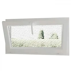Gefradis Fenêtre PVC blanc 1 vantail abattant hors tout H 46 x L 96 cm verre brouillé pour pose rénovation