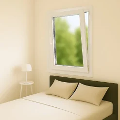 Fenêtre PVC blanc 1 vantail hors tout H 76 x L 66 cm oscillo battant pour pose rénovation - tirant droit-Gefradis