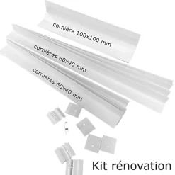 Fenêtre PVC blanc 1 vantail hors tout H 76 x L 46 cm ouverture française pour pose rénovation - tirant droit-Gefradis Discount