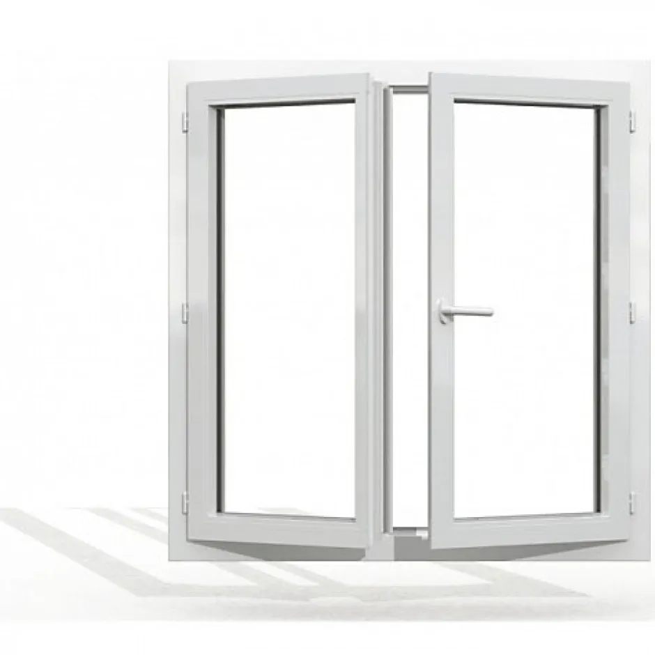 Gefradis Fenêtre PVC blanc 2 vantaux hors tout H 106 x L 126 cm oscillo battant pour pose rénovation