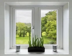 Fenêtre PVC deux cadres double ouvrant RAL 9016 ( L.: 197 cm x H.: 180 cm)-3 in 1 Outlet