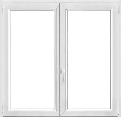 Fenêtre PVC deux cadres double ouvrant RAL 9016 ( L.: 197 cm x H.: 180 cm)-3 in 1 Outlet