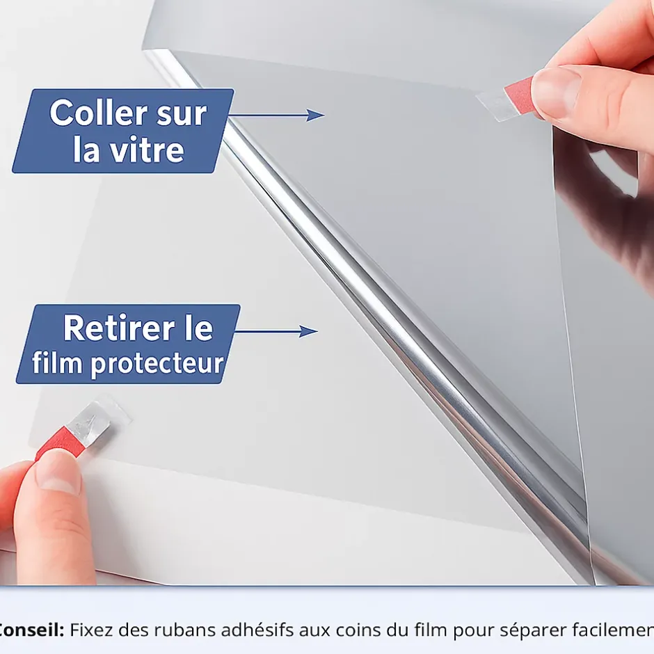 Ambiance Sticker Film adhésif miroir privatif pour fenêtre au mètre - Anti-Regard Anti-UV Anti-Chaleur - 90cmx5m