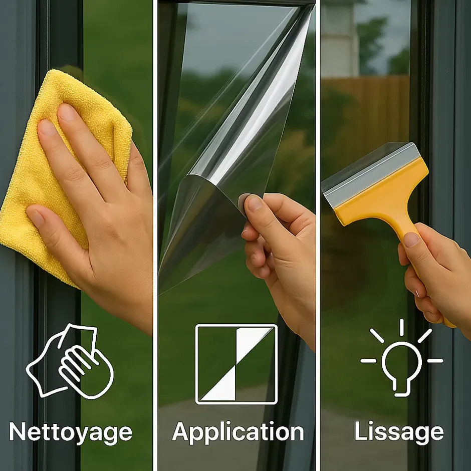 Film adhésif miroir privatif pour fenêtre au mètre - Anti-Regard Anti-UV Anti-Chaleur - 90cmx4m-Ambiance Sticker